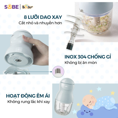 Máy xay ăn dặm 0.3L Bear GR-B03V8 - Hàng chính hãng