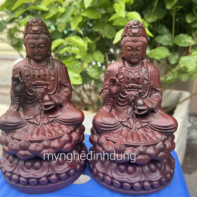 Tượng phật bà quan âm bồ tát bằng gỗ trắc đỏ đen kt 12×7×6cm