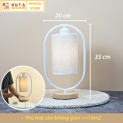 Đèn Ngủ Gỗ HUTA Light For Life G6 Chao Tròn Vingtage Kiểu Dáng Mới Lạ, Decor Trang Trí Phòng Ngủ,Tăng giảm Độ Sáng, Bóng Led Sáng Vàng Tiết Kiệm Điện