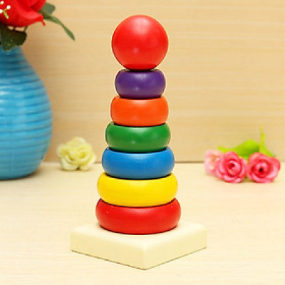 Đồ chơi tháp cầu vồng gỗ size bé