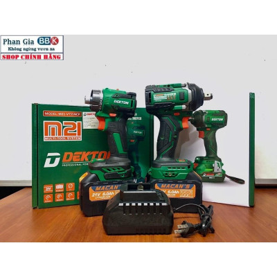 Combo·Máy Bắn Vít/Máy Bulong Dekton 550 N.m Bộ 2 Pin 15 CELL chính hãƞg