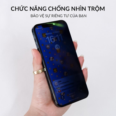 Dán kính cường lực chống nhìn trộm màn hình cho iPhone 15 / 15 Plus / 15 Pro / 15 Pro Max hiệu Nillkin Guardiant - Vát cạnh 2.5D, Phủ nano hạn chế vân tay, màng loa chống bụi - Hàng nhập khẩu