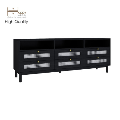[Happy Home Furniture] ROTAN, Kệ TV 6 ngăn kéo - chân sắt , 150cm x 40cm x 57cm ( DxRxC), KTV_034
