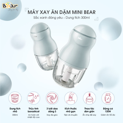 Combo Nồi Nấu Chậm 1,6L SUBE002 + Máy Xay Ăn Dặm 0,3L B03V2chưng yến dinh dưỡng, tiện dụng - Hàng Chính Hãng