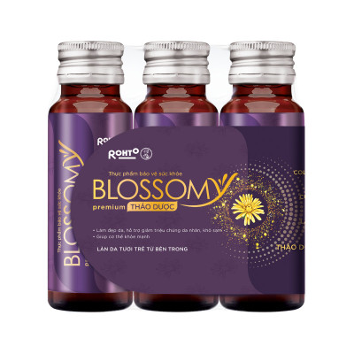 Nước uống collagen thảo dược giúp đẹp da, hỗ trợ ngủ ngon Blossomy Premium lốc 03 chai x 50ml