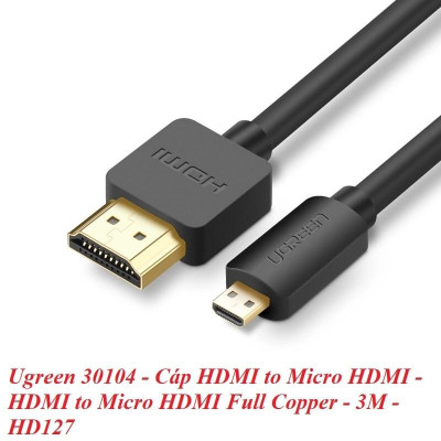 Ugreen UG30104HD127TK 3M màu Đen Cáp chuyển đổi Micro HDMI sang HDMI thuần đồng - HÀNG CHÍNH HÃNG