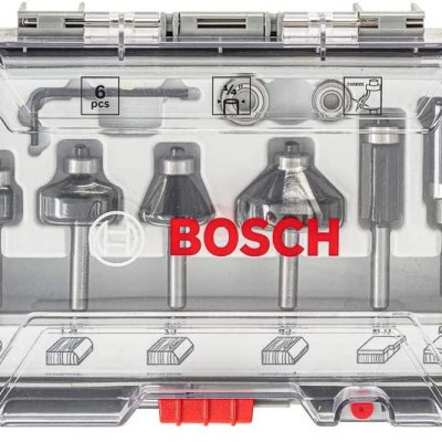 BỘ MŨI PHAY CẠNH 6 MÓN (MỚI) BOSCH 2607017470 - HÀNG CHÍNH HÃNG