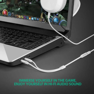 Ugreen UG10790AV140TK 20CM màu Bạc Dây chuyển âm thanh 3.5mm âm sang Jack Mic + Loa dương - HÀNG CHÍNH HÃNG