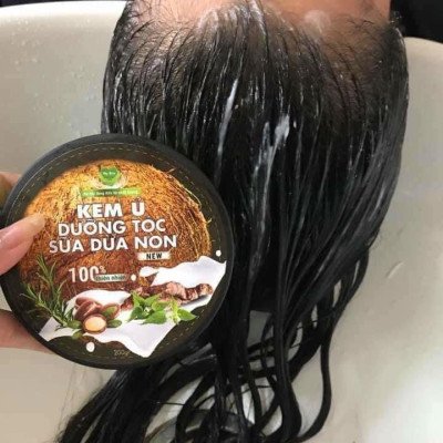 Kem ủ tóc sữa dừa non MẸ KEN (200ml) - kem dưỡng tóc, mềm mượt, giảm khô, chẻ ngọn