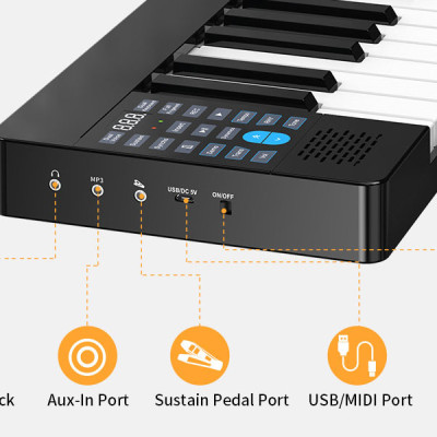 Đàn Piano Điện Konix PJ49Z - 49 Phím cảm ứng lực Midi Keyboard Controllers PJ49 Hàng Chính Hãng - Kèm Móng Gẩy DreamMaker