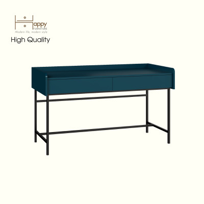 [Happy Home Furniture] LAVIA, Bàn làm việc 2 ngăn kéo - chân sắt, 140cm x 59cm x 80cm ( DxRxC), BAN_087