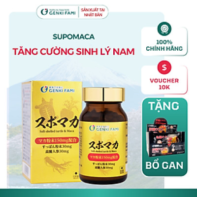 Viên Uống Tăng Cường Sinh Lý Nam Giới Chiết Xuất Hàu Biển, Nhân Sâm, Baba Supomaca Genki Fami Nhật Bản Hộp 90 Viên