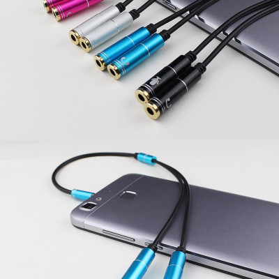 SOAIY Cáp chia Audio 3.5mm ra mic và loa - Dây chia mic và loa (loại xin) - Hàng Nhập Khẩu