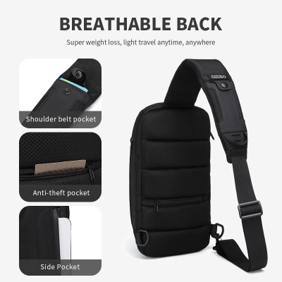 Túi đeo ngực nam đa chức năng OZUKO chống trộm chống thấm nước
