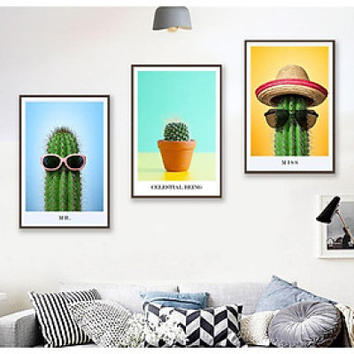 TRANH BỘ 3 TREO TƯỜNG CỠ ĐẠI (30 x 45cm x3 bức) - PHONG CÁCH BẮC ÂU- XƯƠNG RỒNG  KÈM KHUNG - TB30809KK7