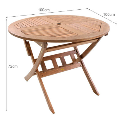 Bàn Xếp Tròn Punai IBIE NT4002 (100 x 100 x 72 cm) - Nâu