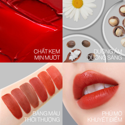 Son kem lì nhiều dưỡng GLAMRR Q LONG WEAR LIP CREAM 5g by Gilaa