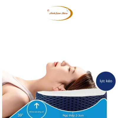 Gối cao su non công thái học Anh Lam Store chống đau vai gáy, ngủ ngáy, hỗ trợ ngủ nhanh - Thiết kế riêng biệt cho tư thế nằm ngửa và nằm nghiêng - Hàng chính hãng