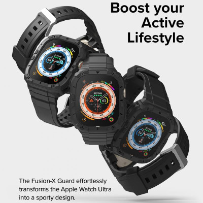 Vỏ Ốp Đồng Hồ Kèm Dây dành cho Apple Watch Ultra 2/1 RINGKE Fusion X Guard - Hàng Chính Hãng
