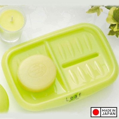 Khay đựng xà bông đôi Leaf sản xuất Inomata, làm từ nhựa PP cao cấp kháng khuẩn an toàn và bền đẹp - nội địa Nhật Bản
