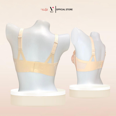 Áo lót nữ không gọng đệm mút dày 3cm Vicci AV.226 bản lưng to không đường may 3 móc nâng đẩy ngực tuyệt đối