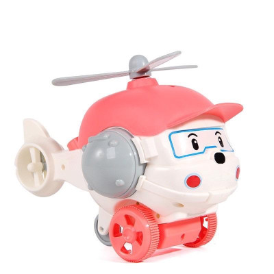 Đồ chơi xe đẩy poli chong chóng quay có cần đẩy cho bé