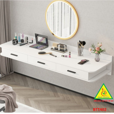 Bàn làm việc, bàn trang điểm treo tường bằng gỗ BTT402 - Nội thất lắp ráp Viễn Đông Adv 