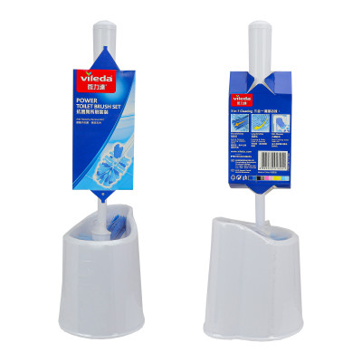 Bàn chải cọ toilet VIELDA Power Brush kèm khay đựng, đầu lông cọ bền, cứng, thiết kế 2 đầu cọ tiện dụng - TSU156132