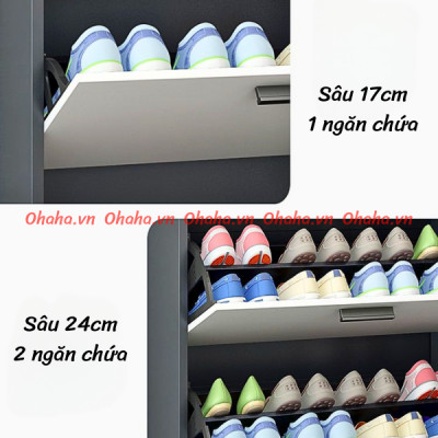 [Kèm Ảnh Thực Tế - Miễn phí vận chuyển & Lắp đặt]Tủ giày thông minh siêu mỏng cao cấp Ohaha - TGCC023