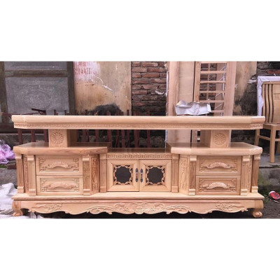 Tủ tivi vát cạnh gỗ xoan đào  màu cánh gián vân gỗ tự nhiên gỗ đã được xử lý tẩm sấy chống mối mọt đủ kích thước