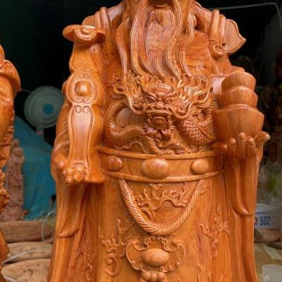 Bộ tượng phật tam đa phúc lộc thọ bằng gỗ hương đá kt cao 100×30×20cm