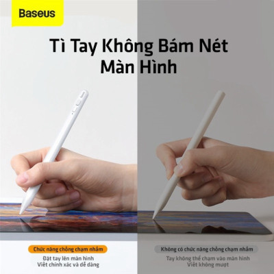 Bút cảm ứng Baseus Smooth Writing Capacitive Stylus dùng cho iPat Pro/ Smartphone/ Tablet Android (Active + Passive Version, Magnetic Adsorption, Tilt & Strength sensitive) - Hàng Chính Hãng