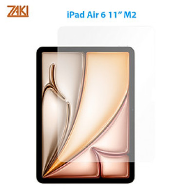 Dán cường lực dành cho iPad Pro 11"/Pro 13" M4 2024/Air 6 11" M3/M2/Air 6 13" M3/M2 9H 2.5D hiệu Zaki - Hàng Chính Hãng
