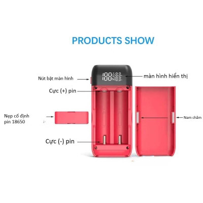 Hộp Sạc Pin 18650 21700 Li-ion LiitoKala MP2 Kiêm Hộp Sạc Dự Phòng QC3.0 PD3.0 Tháo Lắp Dễ Dàng