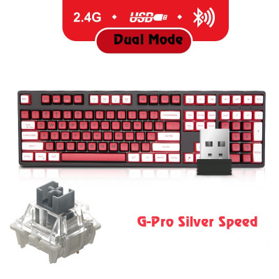 Bàn phím cơ không dây Newmen GM1080 G-Pro Silver/ G-Pro Yellow - Hàng Chính Hãng 