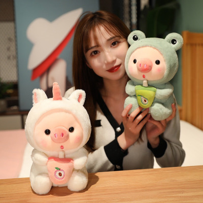 Gấu bông heo cosplay cao cấp, heo ôm bình quà tặng thú nhồi bông