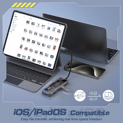 Hub Chuyển Đổi MicroPack EXPAND MDC-N8T 8 Trong 1 Kết Nối Type-C Thiết Kế Lộ Bo Mạch Bên Trong Nhìn Hiện Đại Phong Cách Hàng Chính Hãng