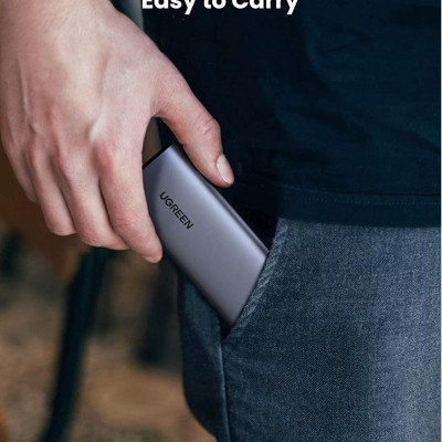 Ugreen UG10902CM400TK 0.5M m.2 nvme usb type c 10gbps hộp ổ cứng ssd màu xám kèm cáp 2 đầu C 3.1 Gen 1 - HÀNG CHÍNH HÃNG