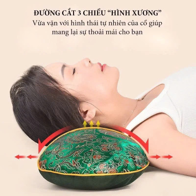Gối Ngải Cứu Điện Làm Nóng MassageVai Gáy Cổ Hương Thơm Tự Nhiên Từ Thảo Dược Giảm Đau Mỏi