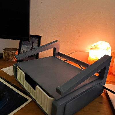 Giá đỡ laptop 2 tầng có hộc tủ, tháo rời dễ dàng, tiện lợi