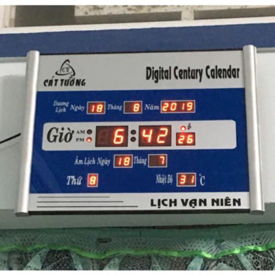 Đồng Hồ LED Vạn Niên Treo Tường Cao Cấp – Có Lịch Âm,  Sang Trọng, 40x30cm Chuẩn Phong Thủy