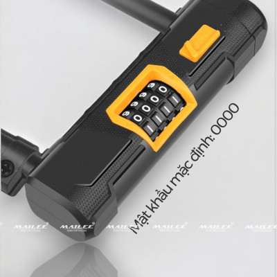 Khóa Chữ U Chống Trộm Cho Xe Máy/ Xe Điện/ Xe Đạp U-0511 Hợp Kim Thép Vỏ PVC - Khóa Mã 4 Số + Cáp Thép 1m2 (tùy chọn) - Mai Lee