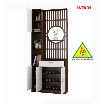 Vách ngăn phòng khách nhà bếp, Tủ kệ vách ngăn phòng 3VTK03A - Nội thất lắp ráp Viễn Đông ADV