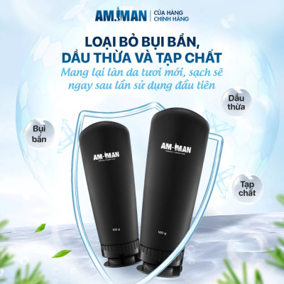 Combo tinh hoa nam giới AM MAN: Sữa tắm gội nam AM FANTASTIC 5in1 365ml & Gel rửa mặt AM AGERASIA 100ml & Bọt vệ sinh nam AM CHERISH 120ml kèm hộp túi làm quà tặng
