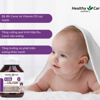 Canxi cho bé Healthy Care Kids Milk Calcium Úc, Hỗ trợ tăng trưởng chiều cao, hệ thống xương, răng, bé ngủ ngon không trằn trọc đêm - OZ Slim Store