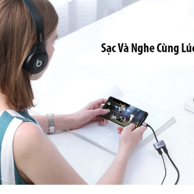 Cáp chuyển đổi USB Type-C Sang Cổng Audio USB-C Ugreen 60165, PD Port 3.0 - Hàng chính hãng