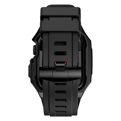 Ốp Case Vỏ Thép Không Gỉ bảo vệ tích hợp dây đeo Fluororubber cho Apple Watch Series 10 Size 46mm - Hàng Chính Hãng