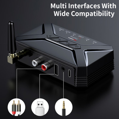 SOAIY Bộ Chuyển Đổi Thu Phát Âm Thanh Không Dây Đầu Vào USB RCA AUX Cho TV Bluetooth T-R22 - Hàng Nhập Khẩu