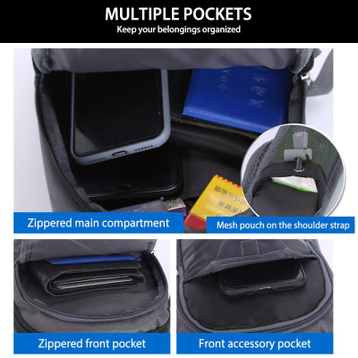 Weikani Sling Bag Chest Pack Causal Crossbody Shoulder Bag Travel Backpack Daypack