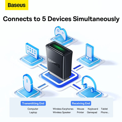 USB Bluetooth Tốc Độ Cao Baseus BA07 Bluetooth Receiver ZJBA010001- Hàng chính hãng